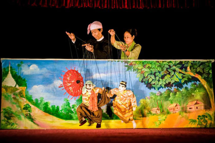 artisanat Mandalay marionnettes spectacle